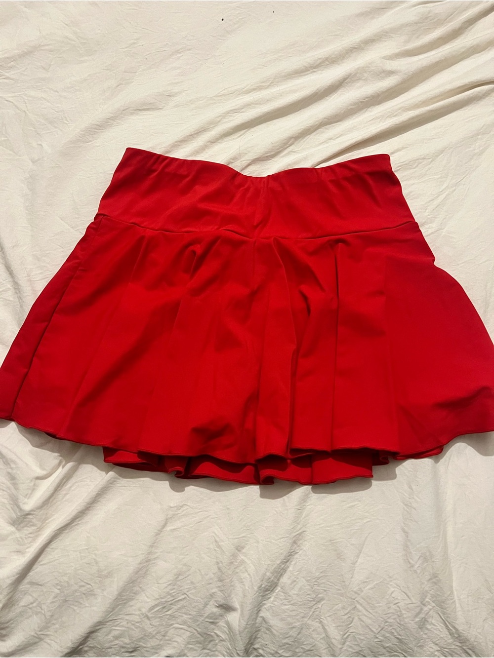 HALARA Red Pleated Skort with Wide Waistband